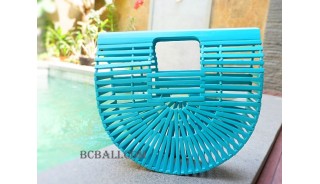 balinese bamboo handbags fan style turquoise 